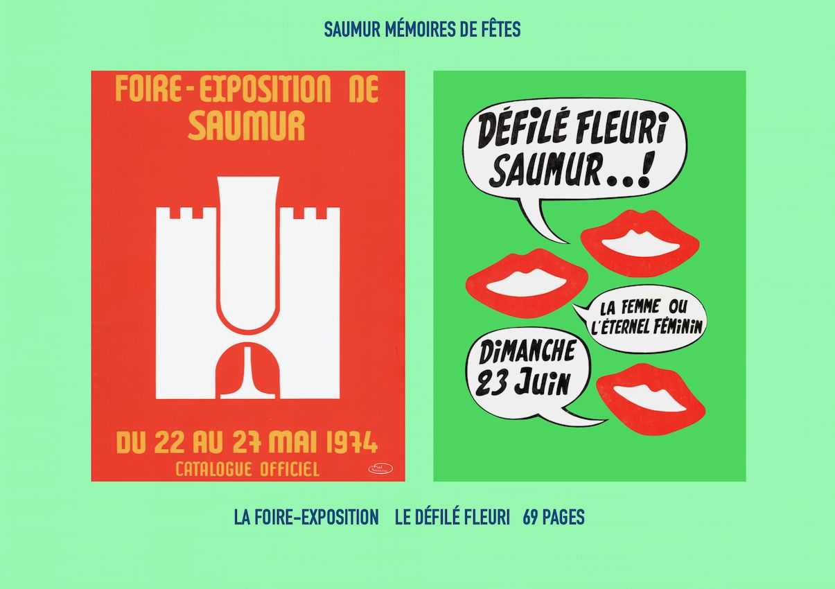 1974 Saumur La Foire-Exposition. Le défilé fleuri. Les spectacles de l’été. Encarts publicitaires