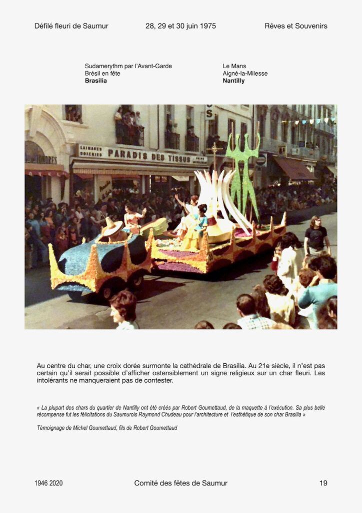 1975 Saumur La foire exposition. Le défilé fleuri "Rêves et Souvenirs".
