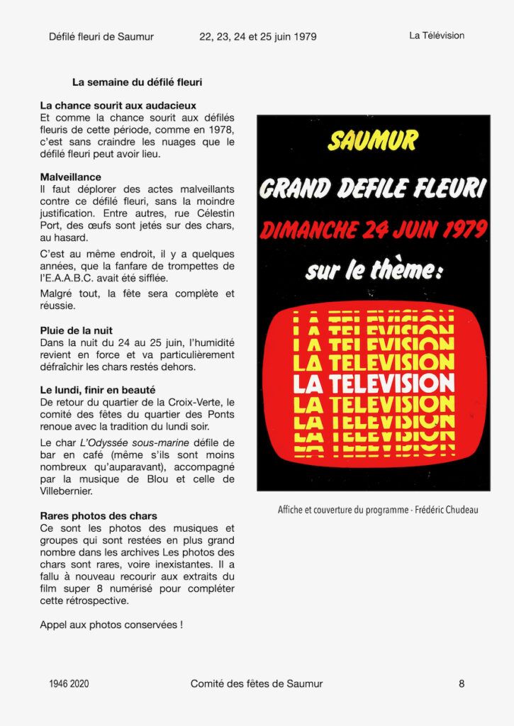 1979 Saumur Le défilé fleuri -La télévision-