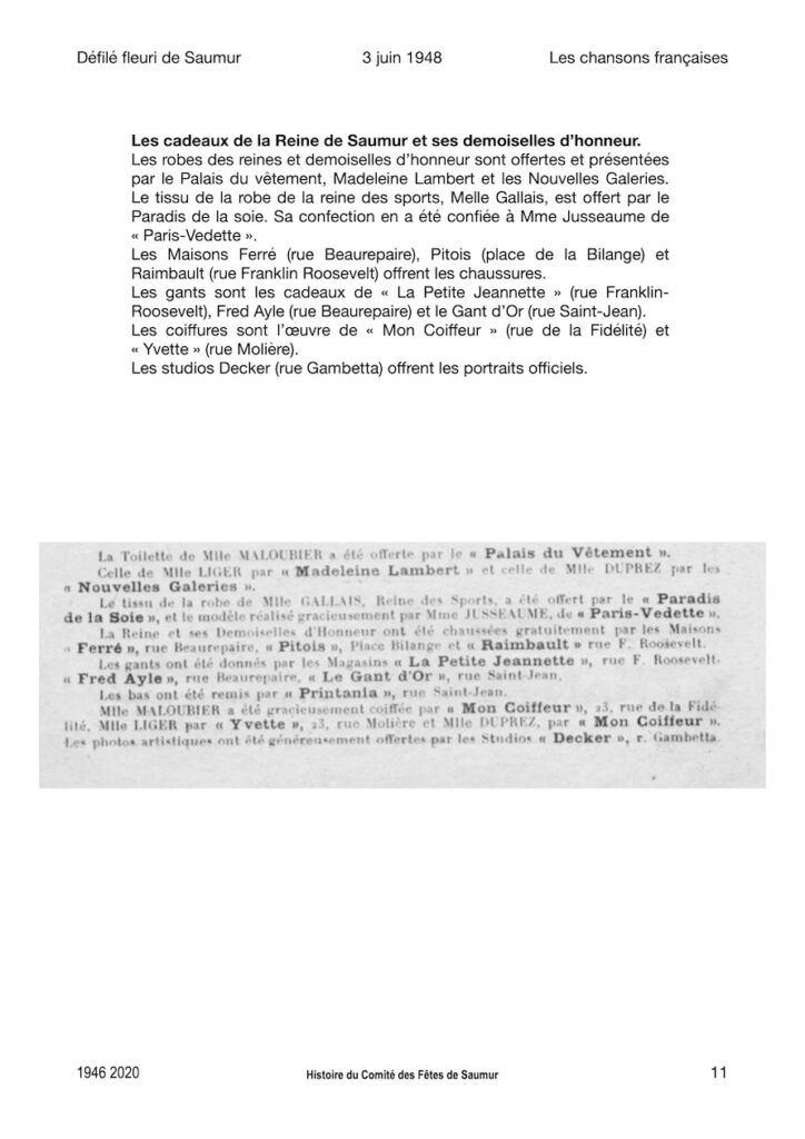 SMDF Saumur Défilé fleuri 1948