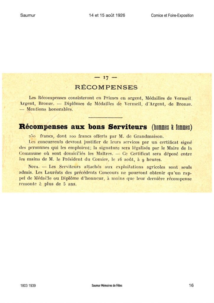 Foire-exposition de Saumur 1926