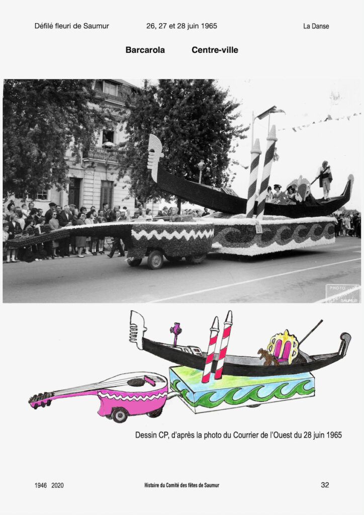 Saumur Mémoires de Fêtes - Défilé fleuri 1965.