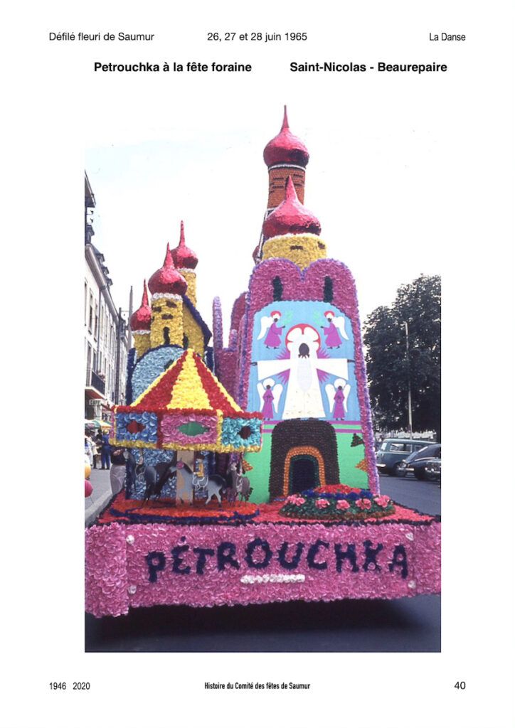 Saumur Mémoires de Fêtes - Défilé fleuri 1965.