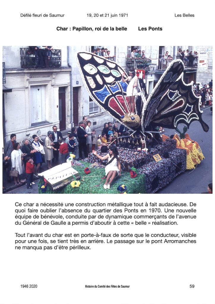 Saumur Mémoires de Fêtes - Défilé fleuri 1971