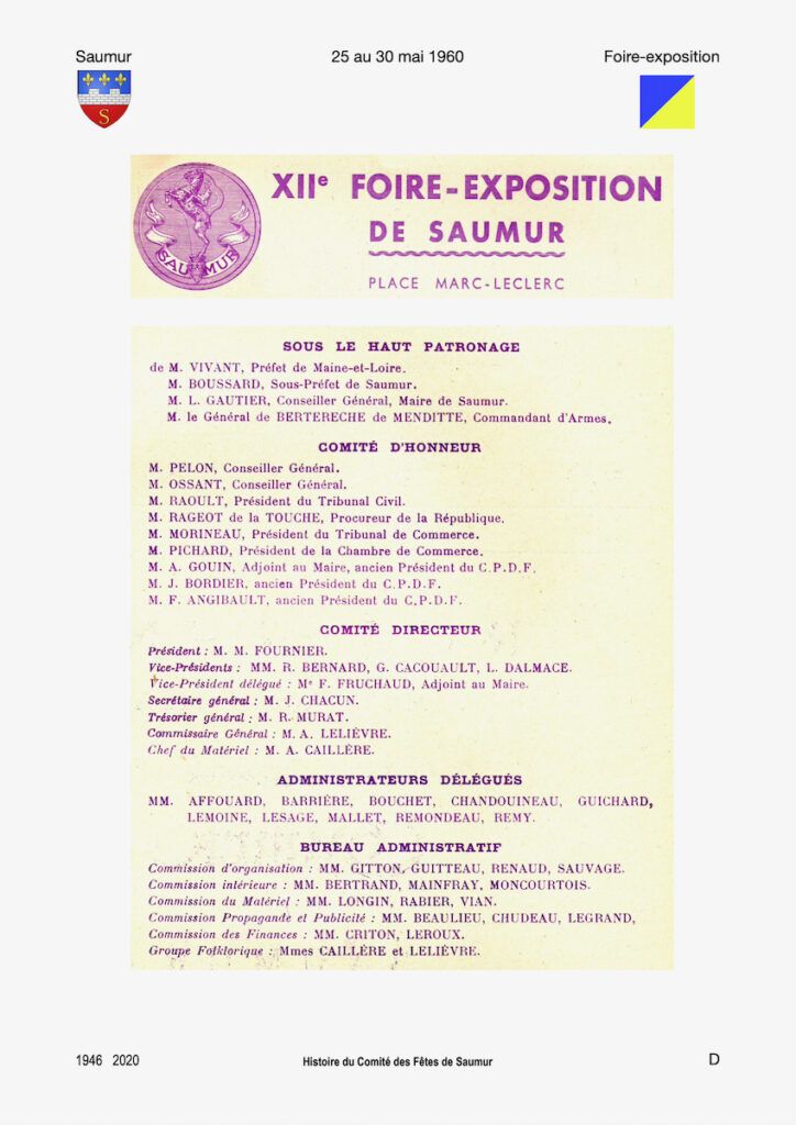 Saumur Mémoires de Fêtes - 1960 - Foire-exposition