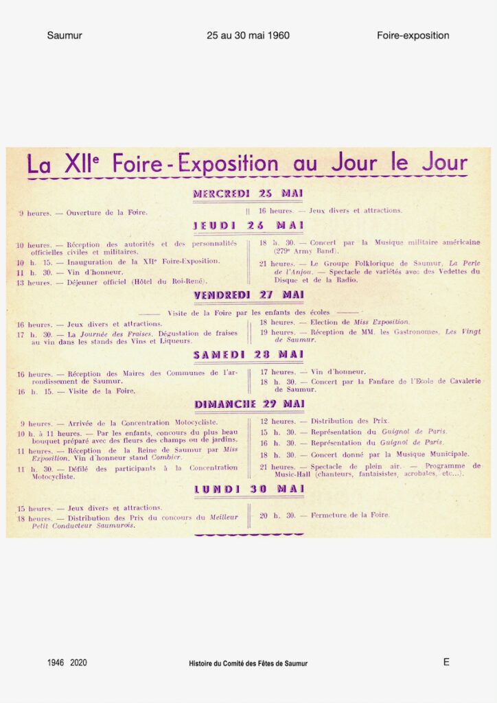 Saumur Mémoires de Fêtes - 1960 - Foire-exposition