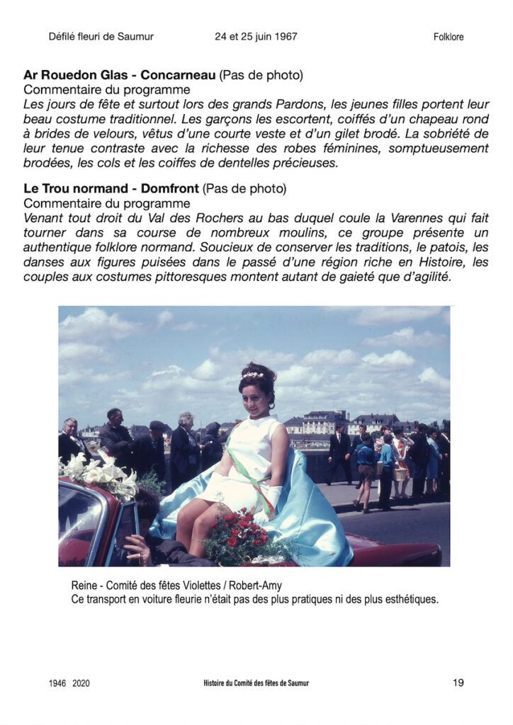 Saumur Mémoires de fêtes - 1967.