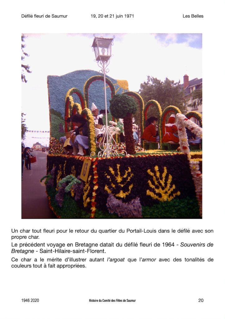 Saumur Mémoires de Fêtes - Défilé fleuri 1971