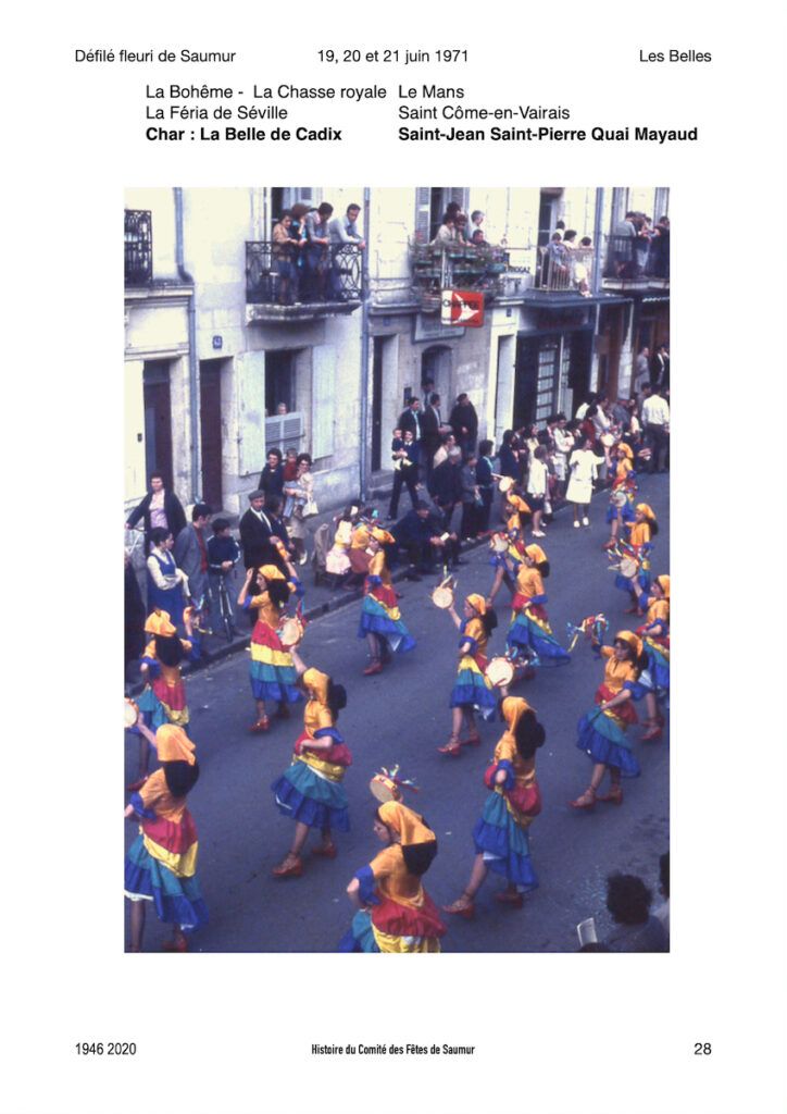 Saumur Mémoires de Fêtes - Défilé fleuri 1971