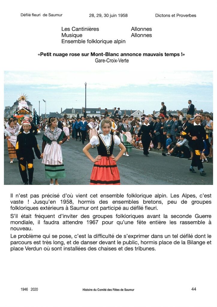 Saumur Mémoires de Fêtes - 1958