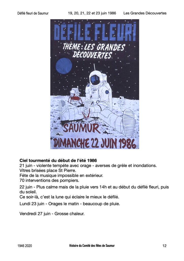 Saumur Mémoires de Fêtes - 1986