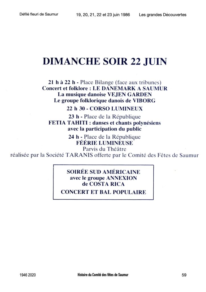 Saumur Mémoires de Fêtes - 1986