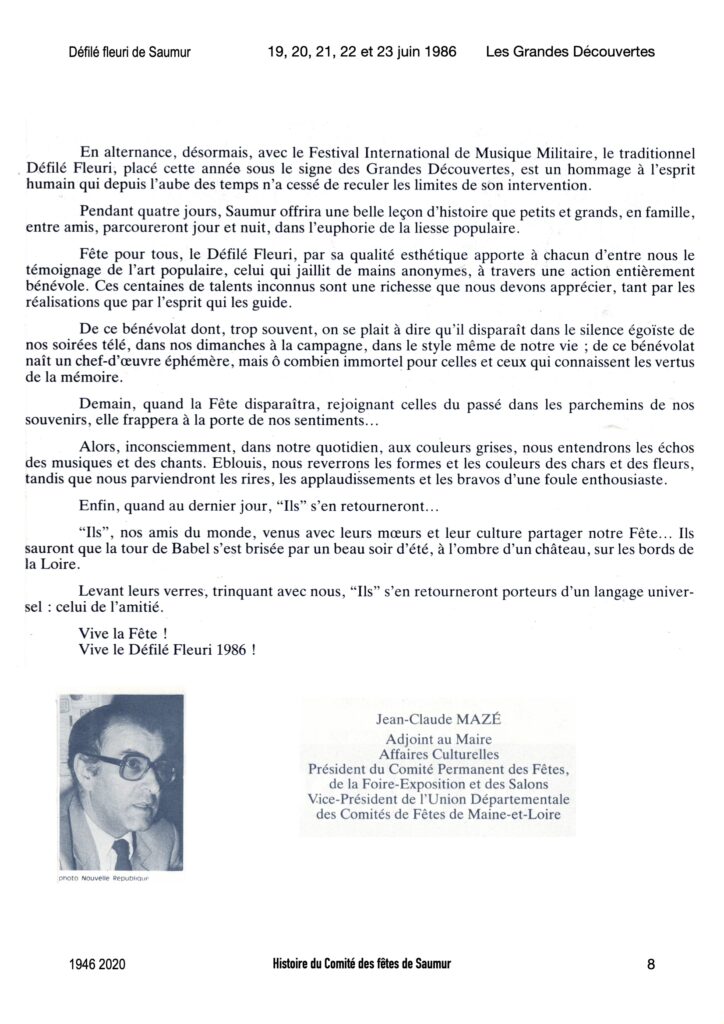 Saumur Mémoires de Fêtes - 1986