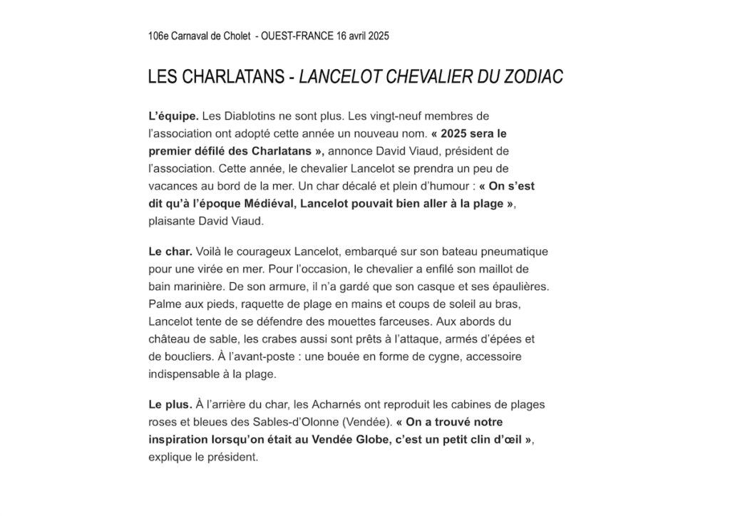 2025 - 106e Carnaval de Cholet