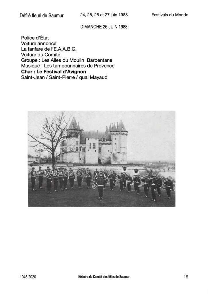Saumur Mémoires de Fêtes - 1988