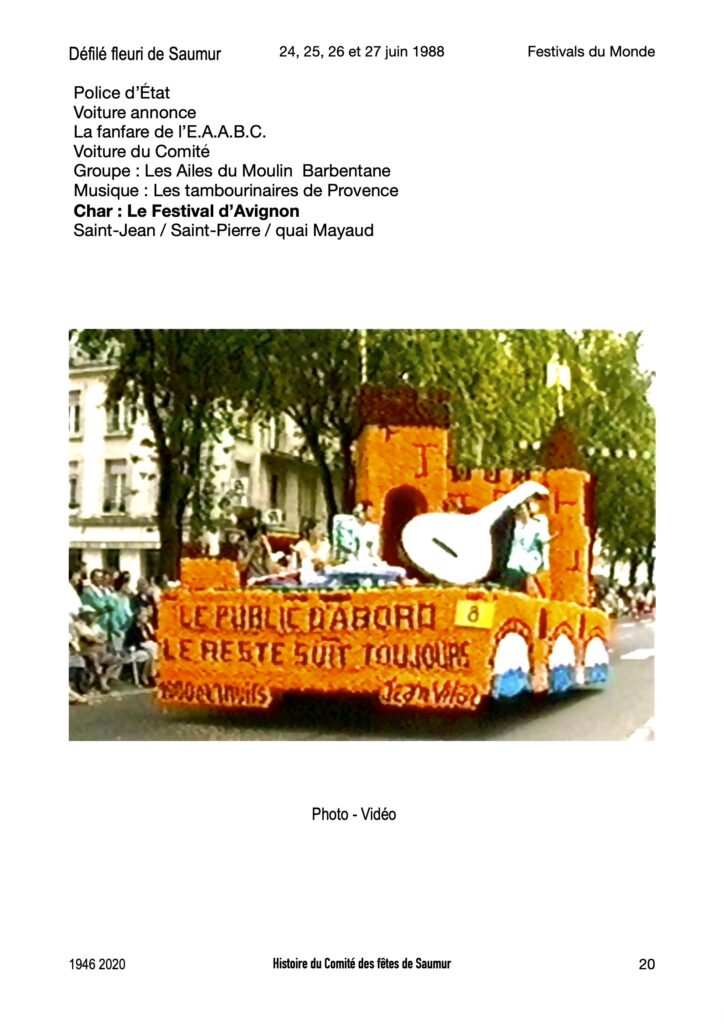 Saumur Mémoires de Fêtes - 1988