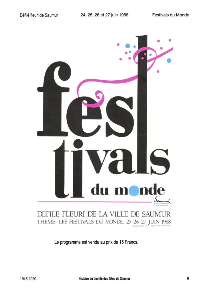 Saumur Mémoires de Fêtes - 1988
