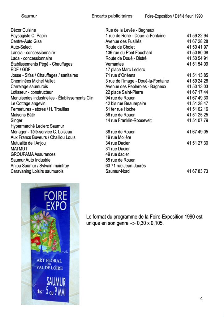 Saumur Mémoires de Fêtes - 1990