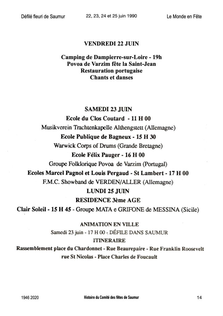 Saumur Mémoires de Fêtes - 1990