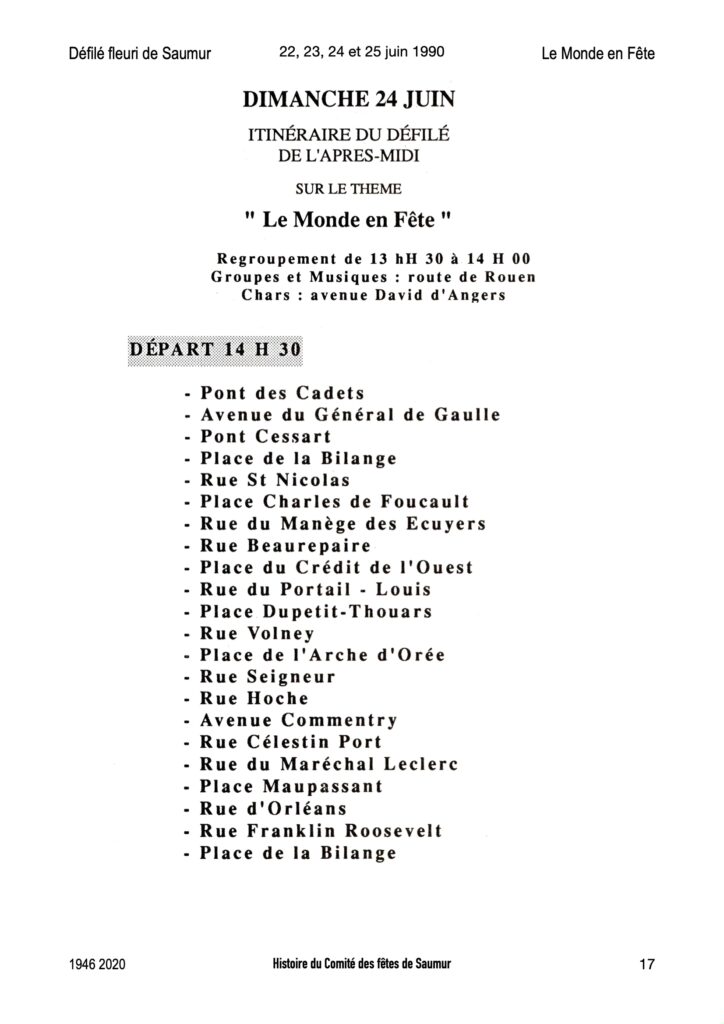 Saumur Mémoires de Fêtes - 1990