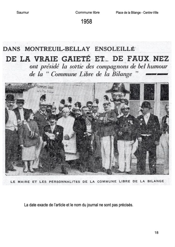 Saumur - Années 50 - La Commune libre de la place Bilange