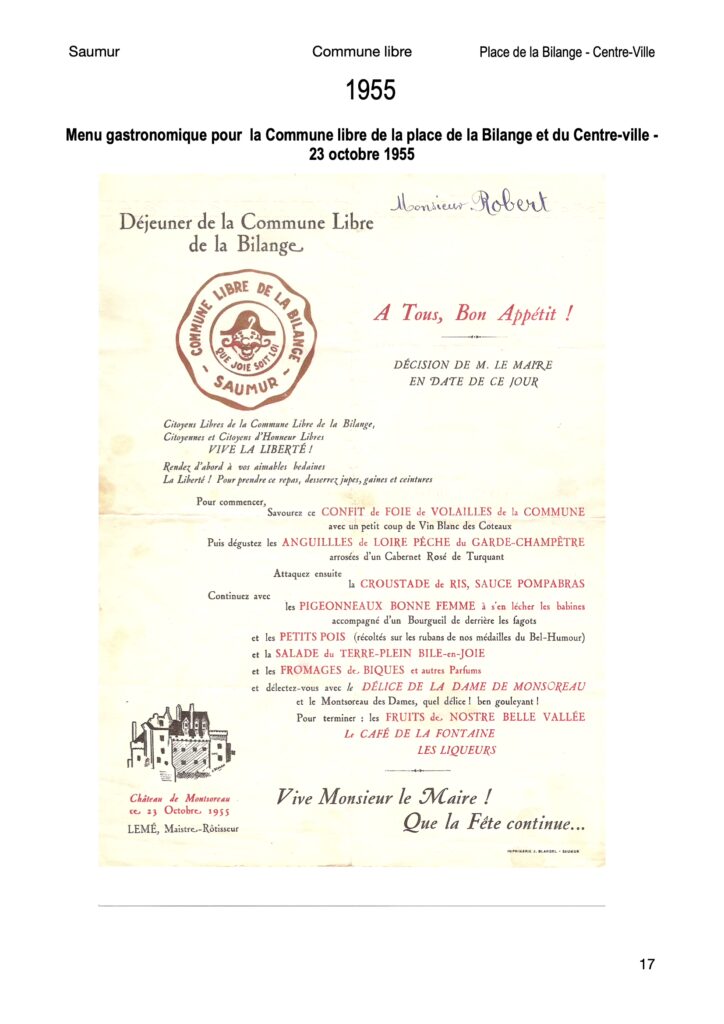 Saumur - Années 50 - La Commune libre de la place Bilange