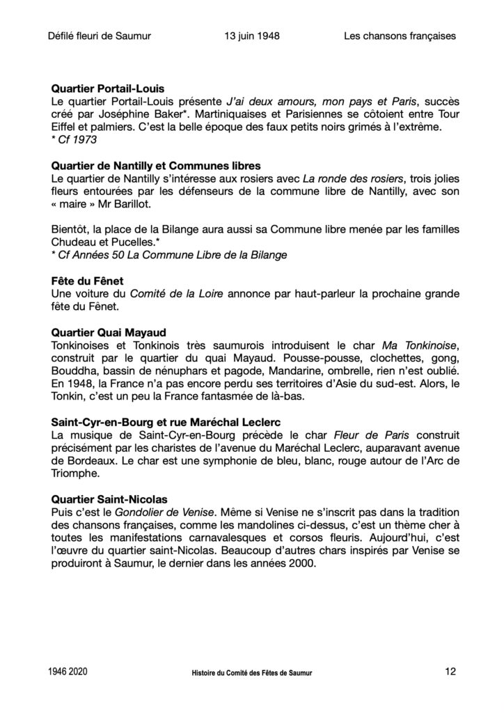 Saumur Mémoires de Fêtes - 1948