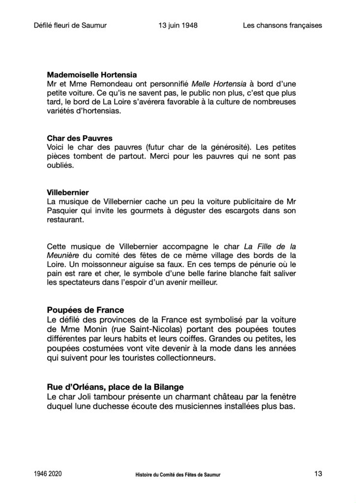 Saumur Mémoires de Fêtes - 1948