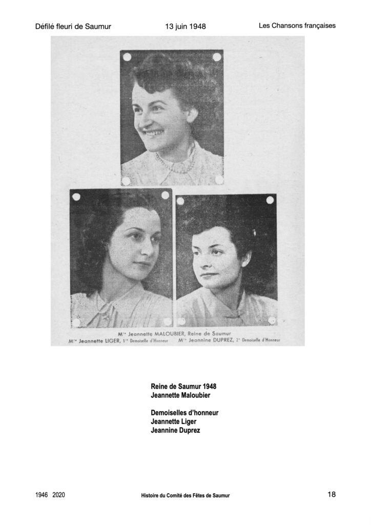 Saumur Mémoires de Fêtes - 1948