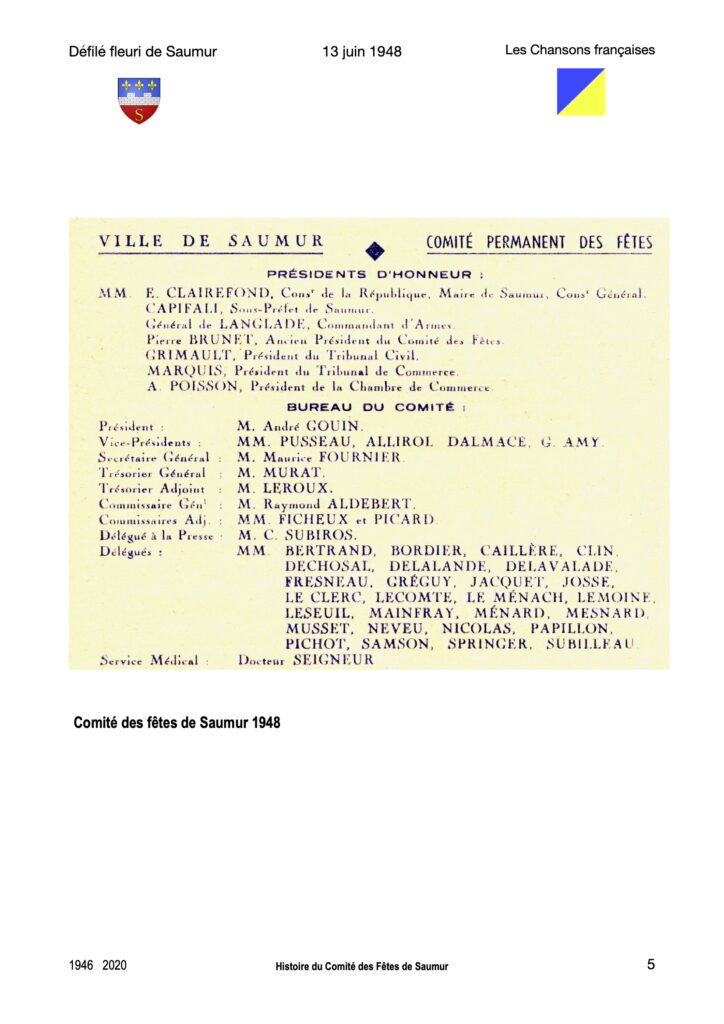 Saumur Mémoires de Fêtes - 1948