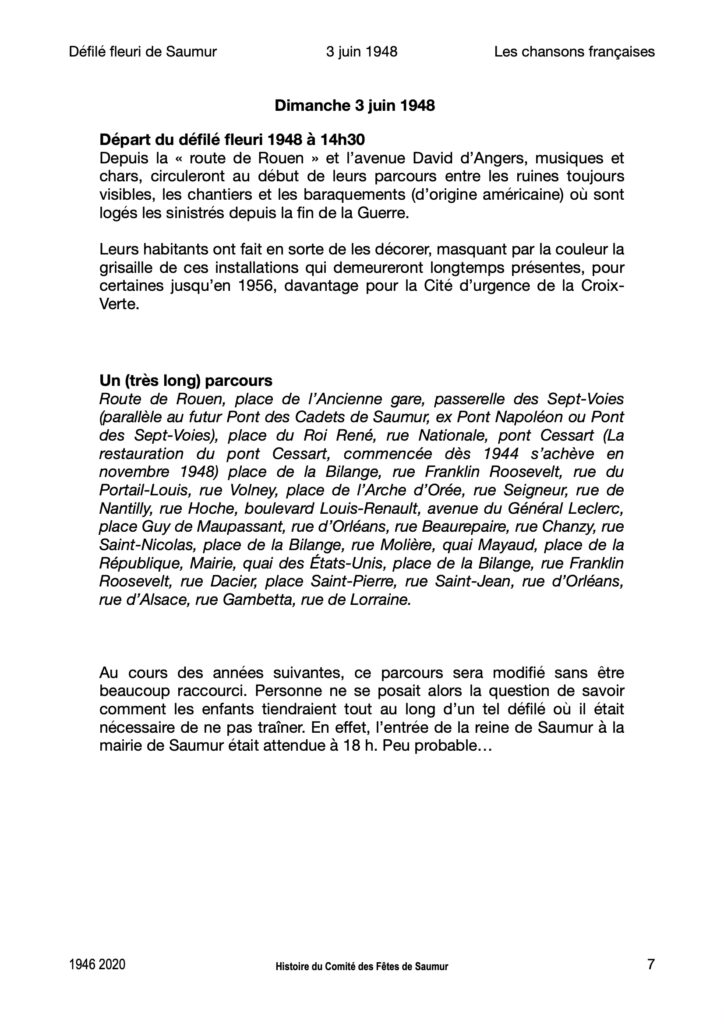 Saumur Mémoires de Fêtes - 1948