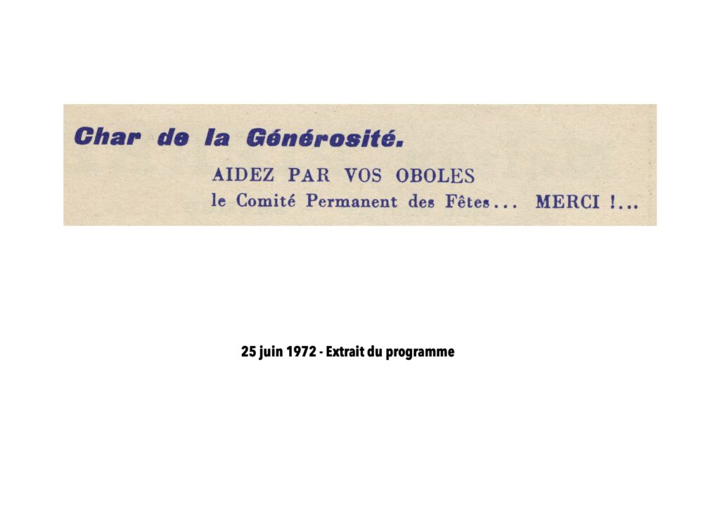 Saumur Mémoires de Fêtes - Bienfaisance et Générosité
