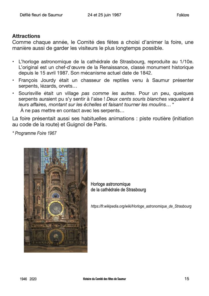 Saumur mémoires Fêtes - 1967