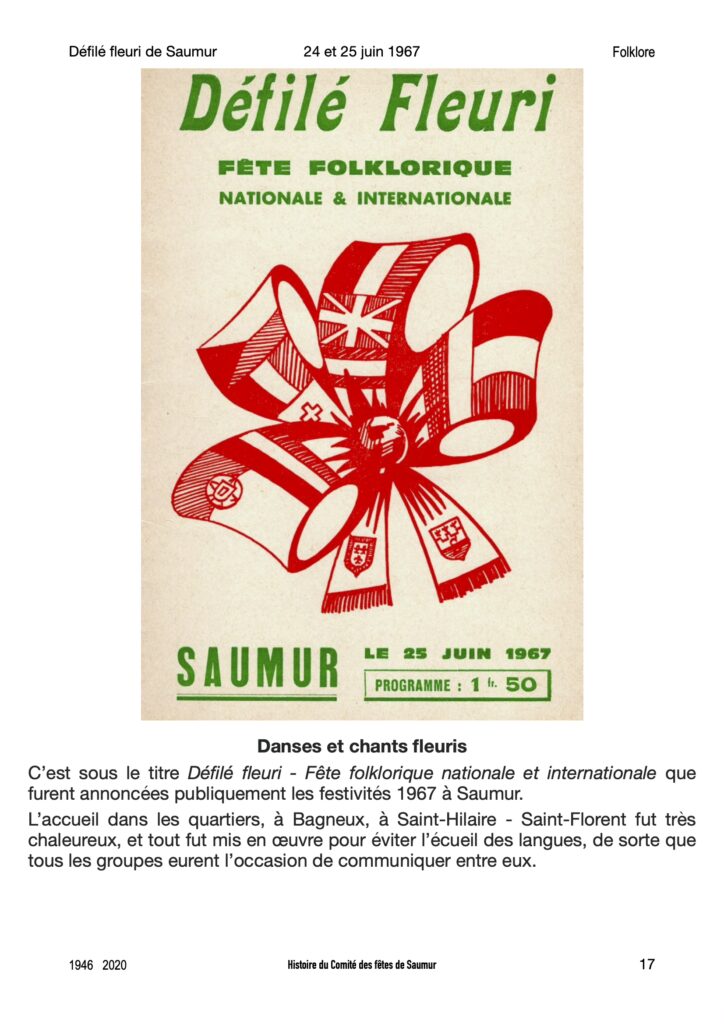 Saumur mémoires Fêtes - 1967