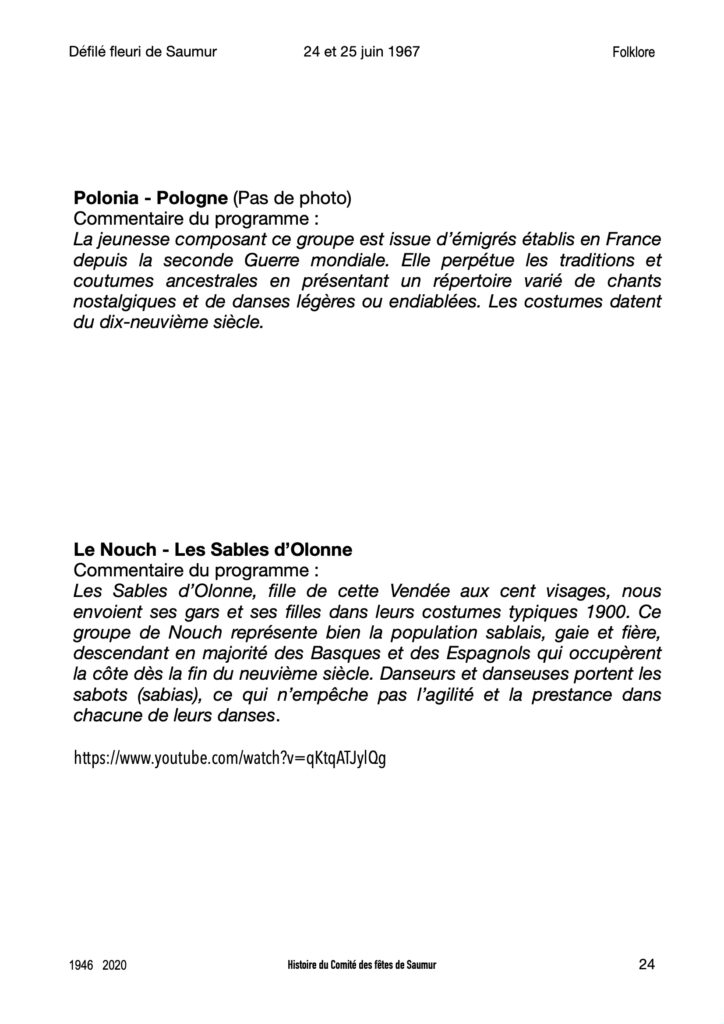 Saumur mémoires Fêtes - 1967