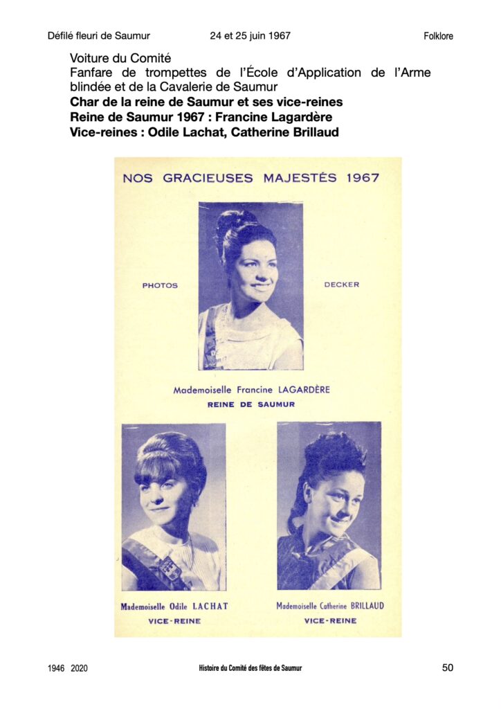 Saumur mémoires Fêtes - 1967