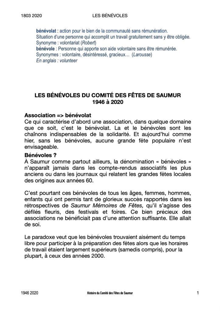 Saumur Mémoires de Fêtes