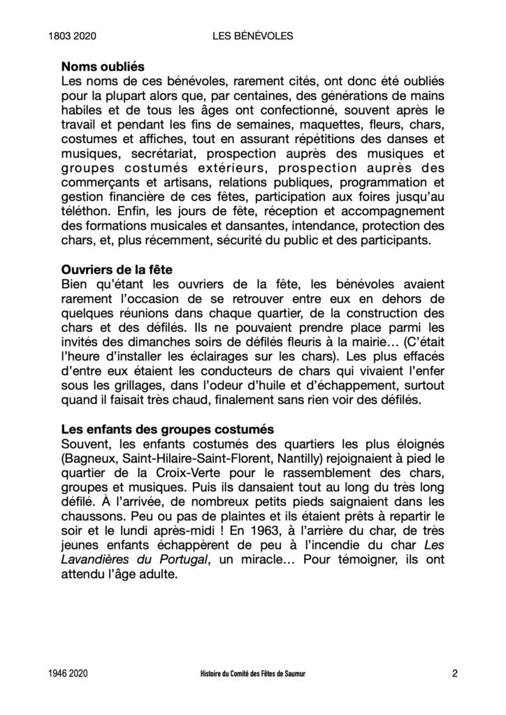 Saumur Mémoires de Fêtes