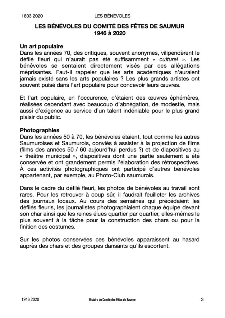 Saumur Mémoires de Fêtes