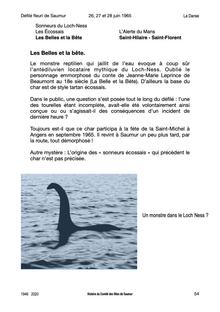 Saumur Mémoires de Fêtes - 1965