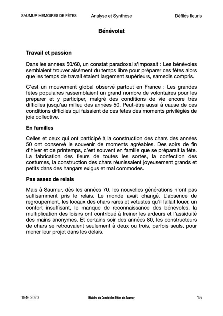 Saumur Mémoires de Fêtes