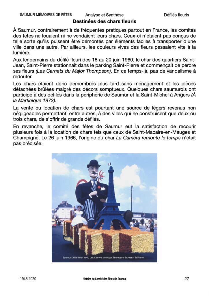 Saumur mémoires de Fêtes