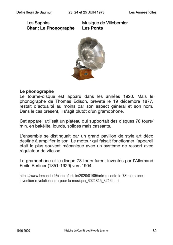 Saumur Mémoires de Fêtes - 1973