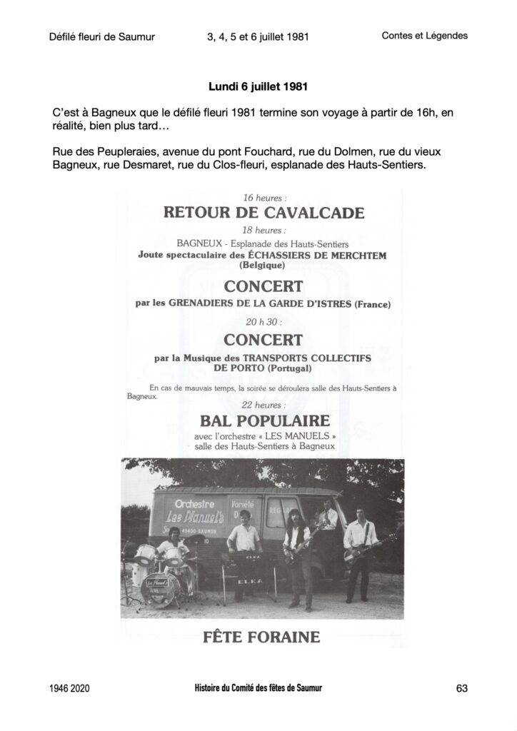 Saumur Mémoires de Fêtes - 1981